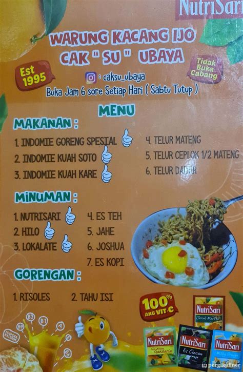 Selalu Diperbarui Menu Warung Cak Su Tenggilis Mejoyo Surabaya