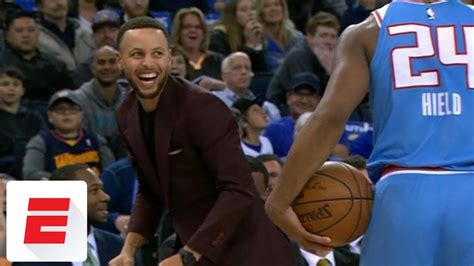 Stephen Curry Trolls Buddy Hield After Out Of Bounds Call ESPN YouTube