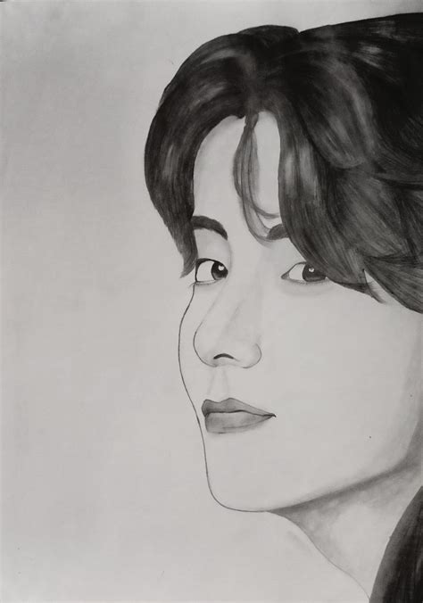 Kim Tae Hyung Pencil Drawing Pencil Drawings Sketches Drawings