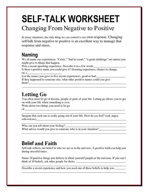 Addiction Recovery Worksheets