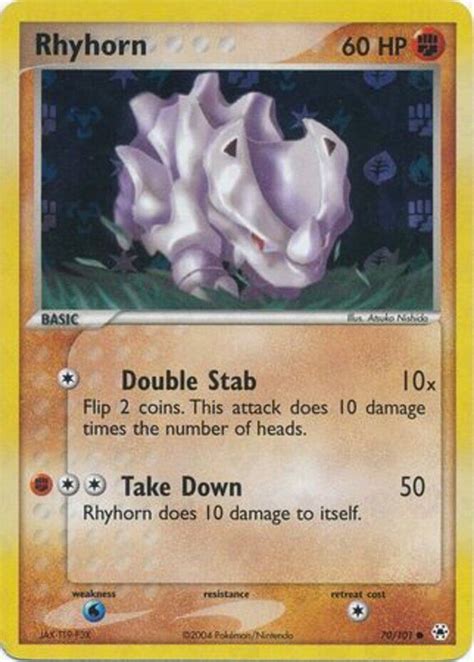 Pokemon X Nm Mint Reverse Holo Rhyhorn Common Reverse