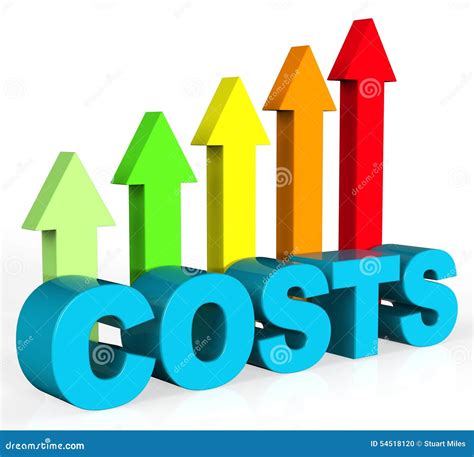 Increase Costs Shows Finances Outlay And Rise Stock Illustration