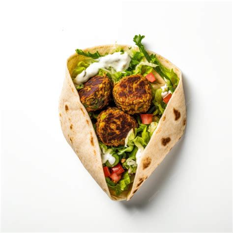 Premium Ai Image Top View Minimalistic Of An Isolated Falafel Wrap