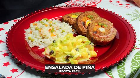 Cómo HACER una deliciosa Ensalada NAVIDEÑA de Piña YouTube