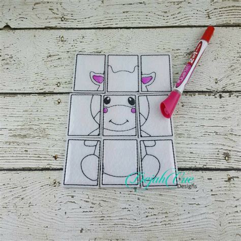 Cow Coloring Puzzle Dejah Vue Designs