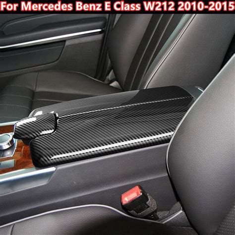 Carbon Fiber Center Armrest Box Cover For Mercedes Benz E Class W212 2010 2015