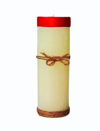 Soy Wax White Scented Designer Pillar Candle At Rs 110piece In Raipur