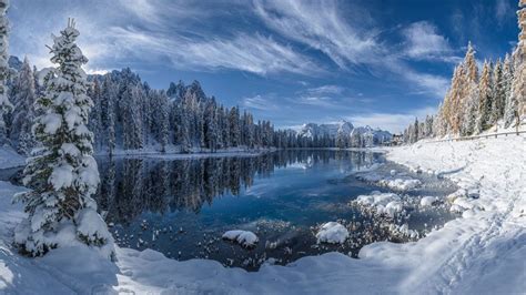 Lago Di Antorno Winter - 2560x1440 Wallpaper - teahub.io