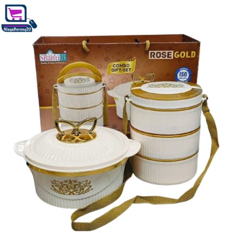 Shantione Dual Hot Pot Lunch Box Tiffin Carrier And Insulated Food