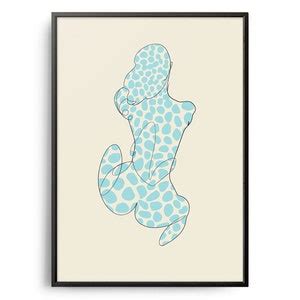 SET Of Colorful Naked Women Line Art Poster Midcentury Modern Handdrawn Black White Art