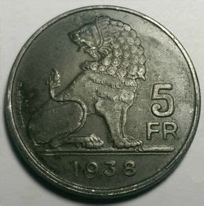 Coin Francs Belgique Belgi Edge Lettering With Crown Belgium