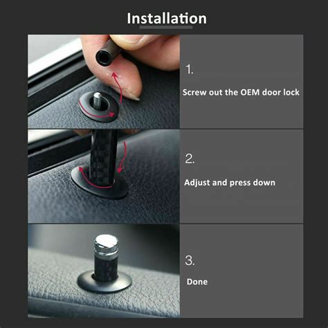 Carbon Fiber Aluminum Auto Interior Door Lock Pins Knob Trim For BMW