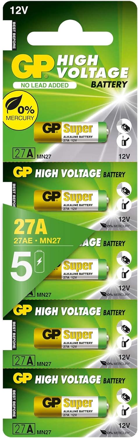 GP Batteries Super Alkaline 27AF 2C5 Piles Alcalines Cylindriques