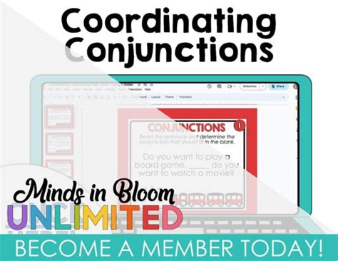 Google Slides Coordinating Conjunctions Multiple Choice Task Cards