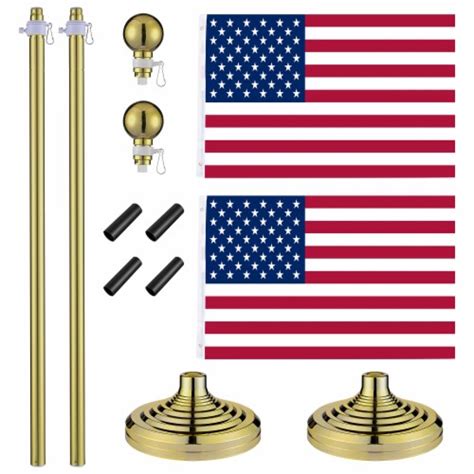 Pack Ft Telescoping Flag Pole Kit Golden Top Finial X Ft