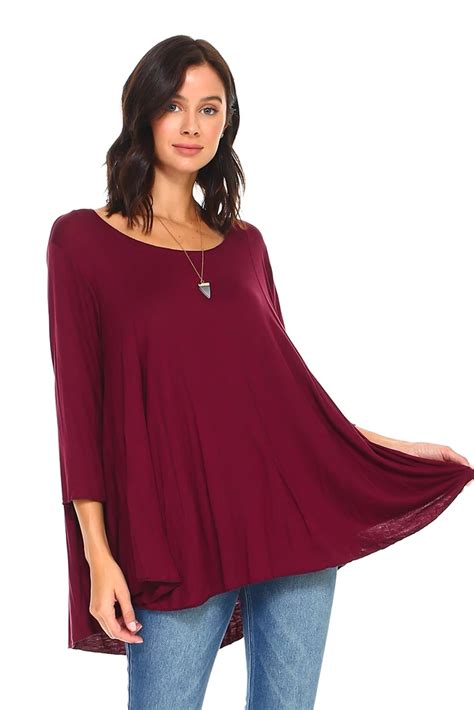 3 4 Sleeve High Low Flowy Tunic Simplicitie Usa Flowy Tunic Tunic