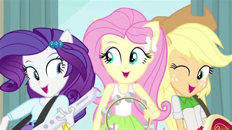 Equestria Girl Fluttershy, Rarity, and Applejack practising. Applejack ...