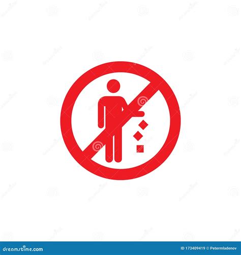 No Tirar Basura Signo Rojo Prohibido Ilustraci N Del Vector