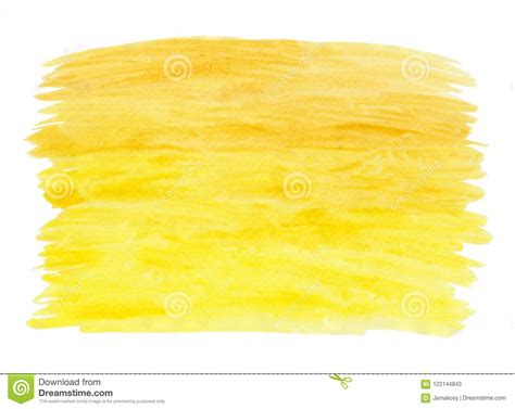 Yellow Paint Brush Texture Background Isolated Stock Image Image Of