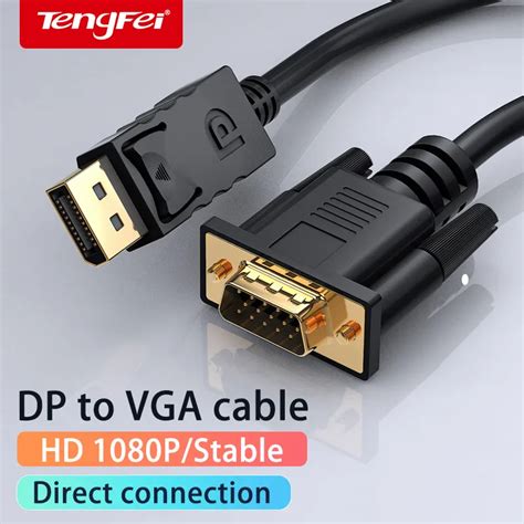 Hd P Displayport To Vga Adapter Cable Male To Male Converter