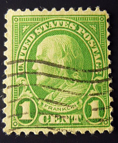 Franklin 1 Cent Green Stamp Draw Stunning Portraits