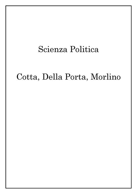 Riassunto Scienza Politica Pdf Scienza Politica Cotta Della