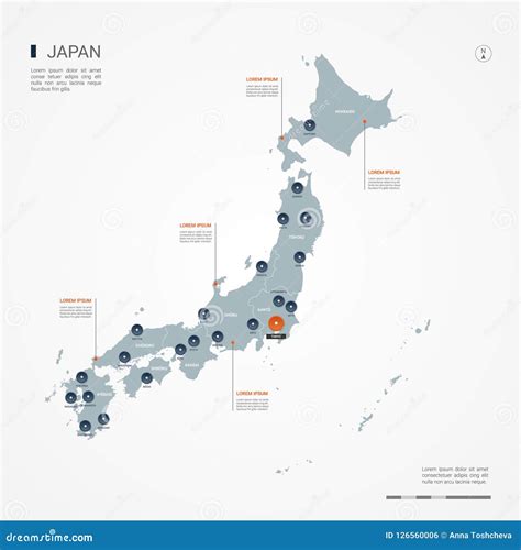 Japan Infographic Map Vector Illustration Stock Vector Illustration