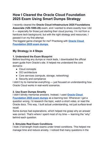 Oracle Cloud Foundation 2025 Exam Dumps