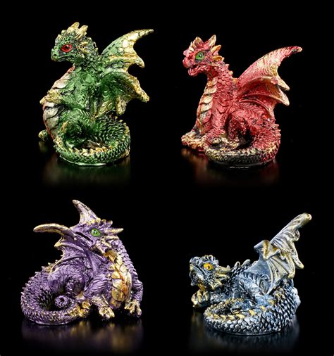 Small Dragon Figurines Set of 4 - Over and Done