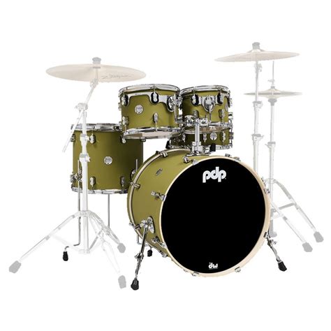 PDP Concept Maple 22 CM5 5pc Shell Pack Satin Olive At Gear4music