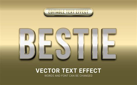 Efecto De Texto Elegante Y Brillante Editable Con Bestie Text Vector