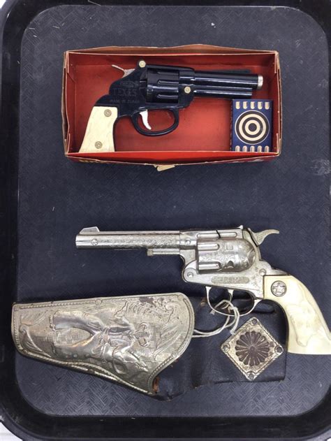 Lot 2pc Vintage Toy Cap Guns Revolvers