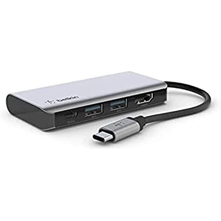 Belkin AVC006BTSGY Adaptador Multipuerto USB C 4 En 1 Plateado