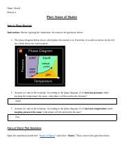 Understanding States Of Matter Phet Simulation Explained Course Hero