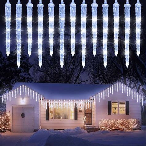 Geemoo Christmas Icicle Lights Outdoor Ft M Led Icicle Lights