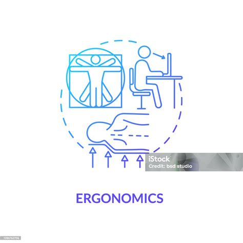 人體工程學藍色梯度概念圖示向量圖形及更多人體工學圖片 人體工學 圖示 藍色 Istock