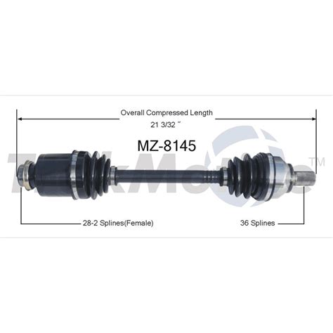 Trakmotive Front Passenger Side Cv Axle Cv Joint Shaft Assembly For