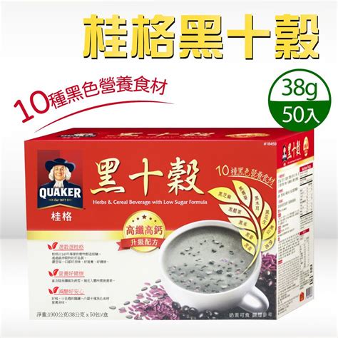 Quaker 桂格 黑十穀 減糖38gx50包盒 Pchome 24h購物