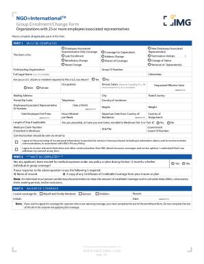 Fillable Online Group Enrollment Change Form Fax Email Print PdfFiller