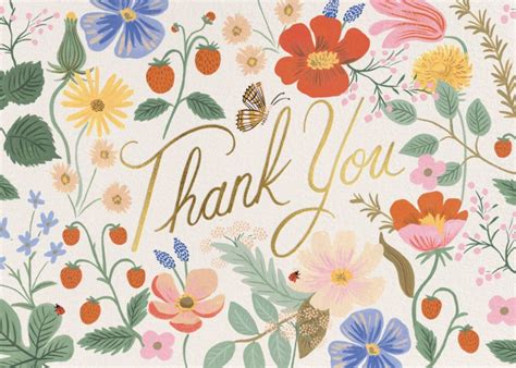 Strawberry Fields Thank You Thank You Card Send Online Instantly