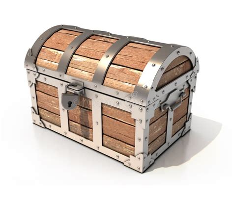 Chest Vector Treasure Box With Gold Money Wealth Or Wooden Pirate