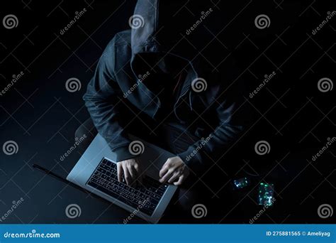 A Hacker Sitting In Front Of Multiple Computer Screens Ai Royalty Free