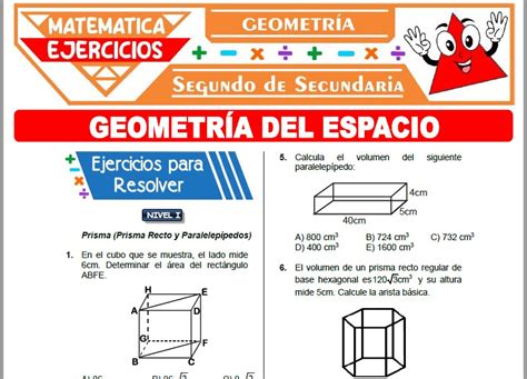 Ejercicios De Geometr A Del Espacio Para Segundo De Secundaria