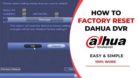 How To Factory Reset Dahua Dvr Youtube