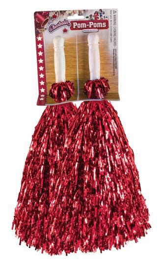 Pom Pom Set Metallic Red Imaginations Costume And Dance