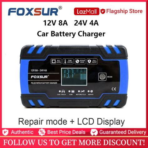 Foxsur V V A Full Automatic Car Battery Chargers Lorry Car