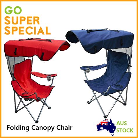 NEW Beach Sun Camping Folding CHAIR w/ Shade Canopy | eBay