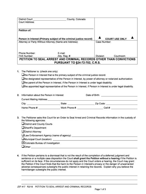 Petition To Seal Arrest And Criminal Records Court Forms Fill Out And