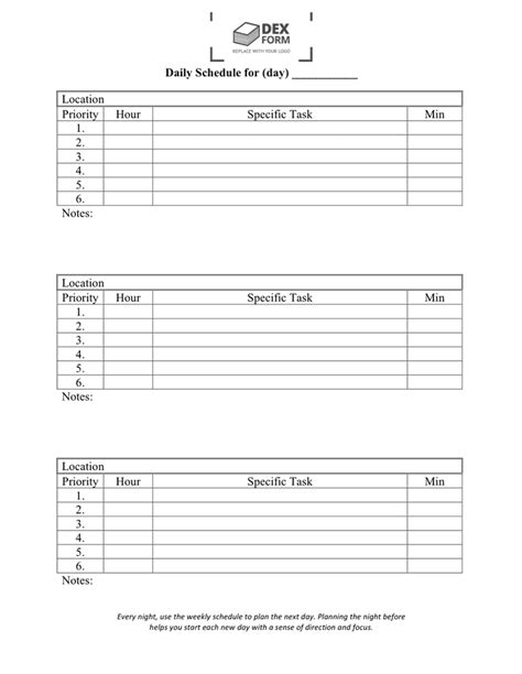 Weekly Schedule Template In Word And Pdf Formats