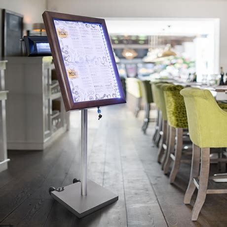 Menu Stands For Inside And Out Restaurant Menu Displays White Light